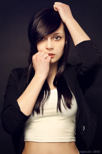 Studio Portrait with Butterfly lightning